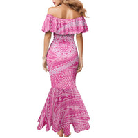 Tahitian Tiare Flower Mermaid Dress Pink Polynesian Pattern LT9 - Polynesian Pride