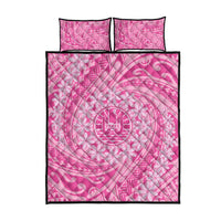 Tahitian Tiare Flower Quilt Bed Set Pink Polynesian Pattern LT9 - Polynesian Pride