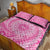 Tahitian Tiare Flower Quilt Bed Set Pink Polynesian Pattern