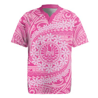Tahitian Tiare Flower Rugby Jersey Pink Polynesian Pattern LT9 Pink - Polynesian Pride