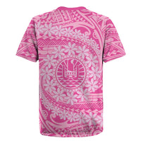 Tahitian Tiare Flower Rugby Jersey Pink Polynesian Pattern LT9 - Polynesian Pride