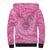 Tahitian Tiare Flower Sherpa Hoodie Pink Polynesian Pattern