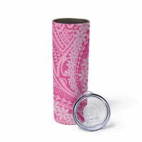 Tahitian Tiare Flower Skinny Tumbler Pink Polynesian Pattern LT9 - Polynesian Pride