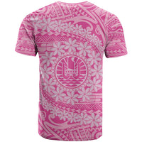 Tahitian Tiare Flower T Shirt Pink Polynesian Pattern LT9 - Polynesian Pride