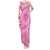 Tahitian Tiare Flower Tank Maxi Dress Pink Polynesian Pattern