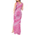 Tahitian Tiare Flower Tank Maxi Dress Pink Polynesian Pattern