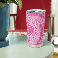 Tahitian Tiare Flower Tumbler Cup Pink Polynesian Pattern LT9 - Polynesian Pride