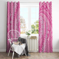 Tahitian Tiare Flower Window Curtain Pink Polynesian Pattern LT9 - Polynesian Pride