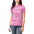 Tahitian Tiare Flower Women Polo Shirt Pink Polynesian Pattern