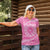 Tahitian Tiare Flower Women Polo Shirt Pink Polynesian Pattern