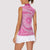 Tahitian Tiare Flower Women Sleeveless Polo Shirt Pink Polynesian Pattern