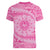 Tahitian Tiare Flower Women V-Neck T-Shirt Pink Polynesian Pattern