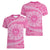 Tahitian Tiare Flower Women V-Neck T-Shirt Pink Polynesian Pattern