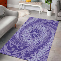 Tahitian Tiare Flower Area Rug Violet Polynesian Pattern LT9 - Polynesian Pride