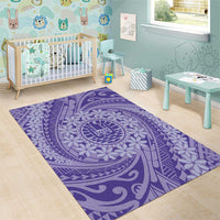 Tahitian Tiare Flower Area Rug Violet Polynesian Pattern LT9 - Polynesian Pride