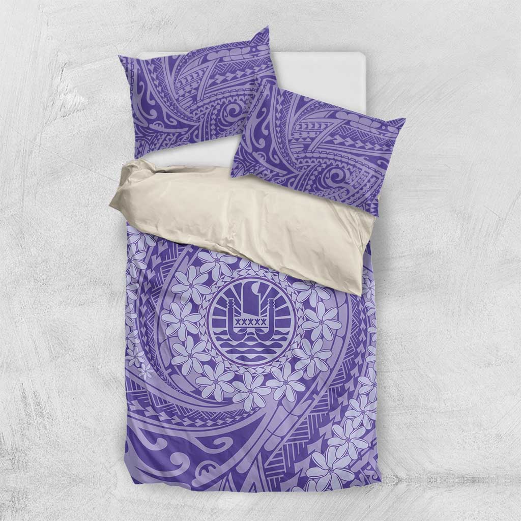 Tahitian Tiare Flower Bedding Set Violet Polynesian Pattern LT9 US Twin 172cm x 218cm Violet - Polynesian Pride