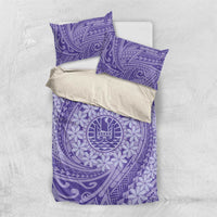 Tahitian Tiare Flower Bedding Set Violet Polynesian Pattern LT9 US Twin 172cm x 218cm Violet - Polynesian Pride