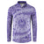 Tahitian Tiare Flower Button Sweatshirt Violet Polynesian Pattern