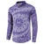 Tahitian Tiare Flower Button Sweatshirt Violet Polynesian Pattern