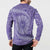 Tahitian Tiare Flower Button Sweatshirt Violet Polynesian Pattern