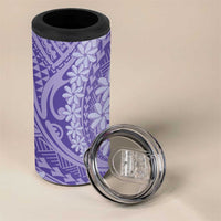 Tahitian Tiare Flower 4 in 1 Can Cooler Tumbler Violet Polynesian Pattern LT9 - Polynesian Pride