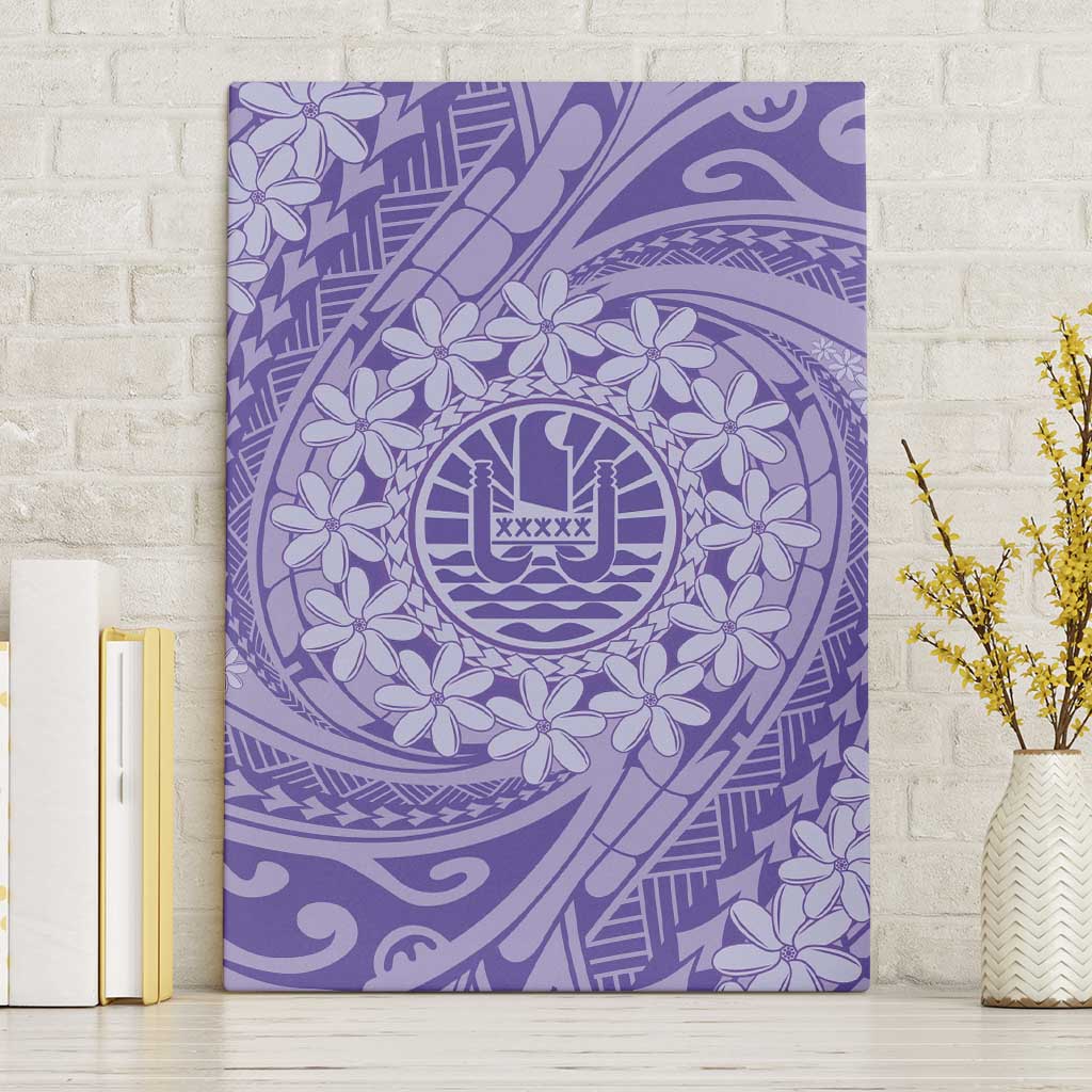 Tahitian Tiare Flower Canvas Wall Art Violet Polynesian Pattern LT9 Without Frame Violet - Polynesian Pride