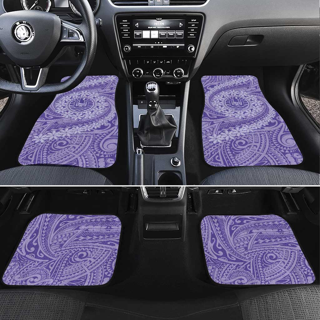 Tahitian Tiare Flower Car Mats Violet Polynesian Pattern LT9 Set 4pcs Violet - Polynesian Pride