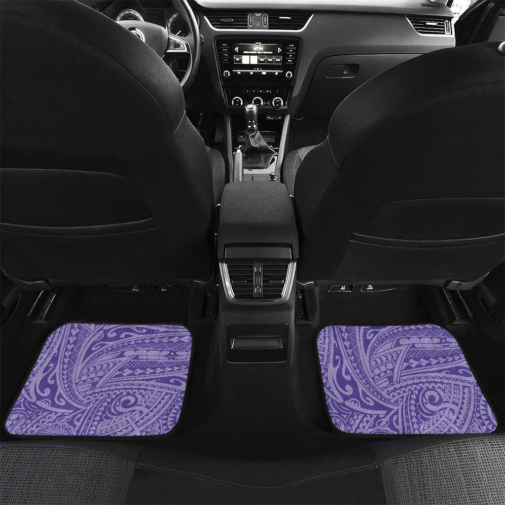 Tahitian Tiare Flower Car Mats Violet Polynesian Pattern LT9 Set 2pcs - Back Violet - Polynesian Pride