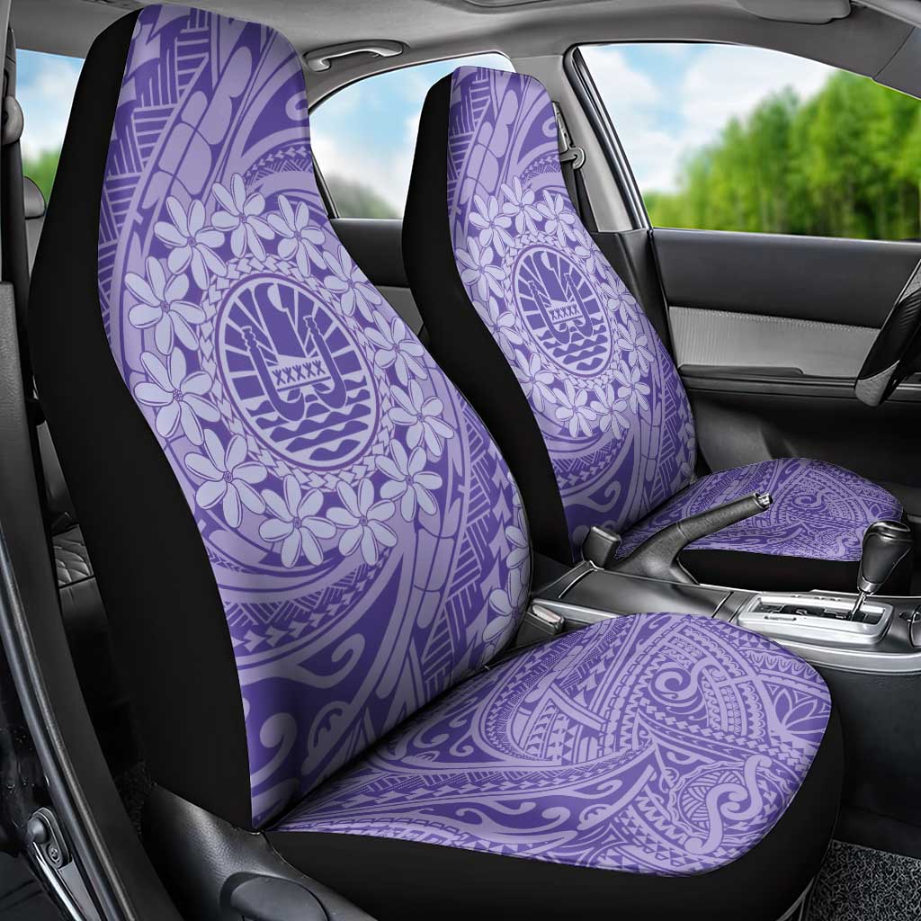 Tahitian Tiare Flower Car Seat Cover Violet Polynesian Pattern LT9 - Polynesian Pride