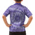 Tahitian Tiare Flower Family Matching Long Sleeve Bodycon Dress and Hawaiian Shirt Violet Polynesian Pattern