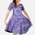 Tahitian Tiare Flower Family Matching Mermaid Dress and Hawaiian Shirt Violet Polynesian Pattern