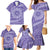 Tahitian Tiare Flower Family Matching Mermaid Dress and Hawaiian Shirt Violet Polynesian Pattern