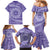 Tahitian Tiare Flower Family Matching Mermaid Dress and Hawaiian Shirt Violet Polynesian Pattern