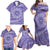 Tahitian Tiare Flower Family Matching Off Shoulder Maxi Dress and Hawaiian Shirt Violet Polynesian Pattern