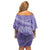 Tahitian Tiare Flower Family Matching Off Shoulder Short Dress and Hawaiian Shirt Violet Polynesian Pattern