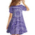 Tahitian Tiare Flower Family Matching Puletasi and Hawaiian Shirt Violet Polynesian Pattern