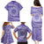 Tahitian Tiare Flower Family Matching Puletasi and Hawaiian Shirt Violet Polynesian Pattern