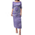 Tahitian Tiare Flower Family Matching Puletasi and Hawaiian Shirt Violet Polynesian Pattern