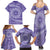 Tahitian Tiare Flower Family Matching Summer Maxi Dress and Hawaiian Shirt Violet Polynesian Pattern