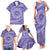 Tahitian Tiare Flower Family Matching Tank Maxi Dress and Hawaiian Shirt Violet Polynesian Pattern