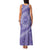 Tahitian Tiare Flower Family Matching Tank Maxi Dress and Hawaiian Shirt Violet Polynesian Pattern