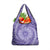 Tahitian Tiare Flower Grocery Bag Violet Polynesian Pattern