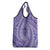 Tahitian Tiare Flower Grocery Bag Violet Polynesian Pattern