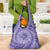 Tahitian Tiare Flower Grocery Bag Violet Polynesian Pattern