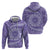 Tahitian Tiare Flower Hoodie Violet Polynesian Pattern