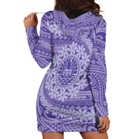 Tahitian Tiare Flower Hoodie Dress Violet Polynesian Pattern LT9 - Polynesian Pride