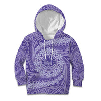 Tahitian Tiare Flower Kid Hoodie Violet Polynesian Pattern LT9 Hoodie Violet - Polynesian Pride