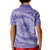 Tahitian Tiare Flower Kid Polo Shirt Violet Polynesian Pattern