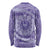 Tahitian Tiare Flower Long Sleeve Shirt Violet Polynesian Pattern