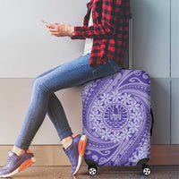 Tahitian Tiare Flower Luggage Cover Violet Polynesian Pattern LT9 - Polynesian Pride